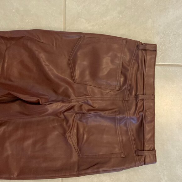 Abercrombie & Fitch The 90’s Straight Ultra High Rise Leather Pants 30/10s - Picture 3 of 4